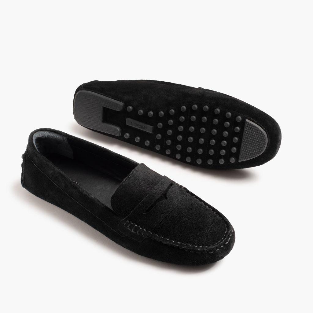 Driving Loafer | Black Suede