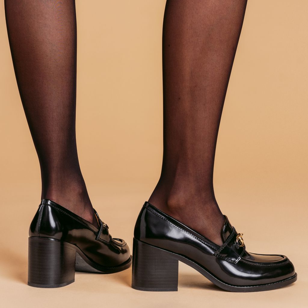High Heel Penny | Black & Gold