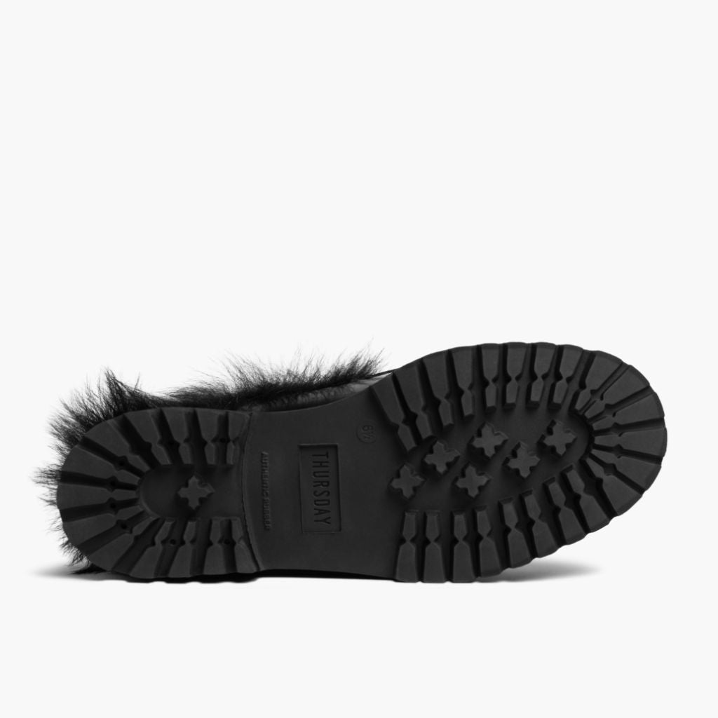 Penny Mule | Black Shearling