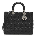 Lambskin Cannage Large Lady Dior Black
