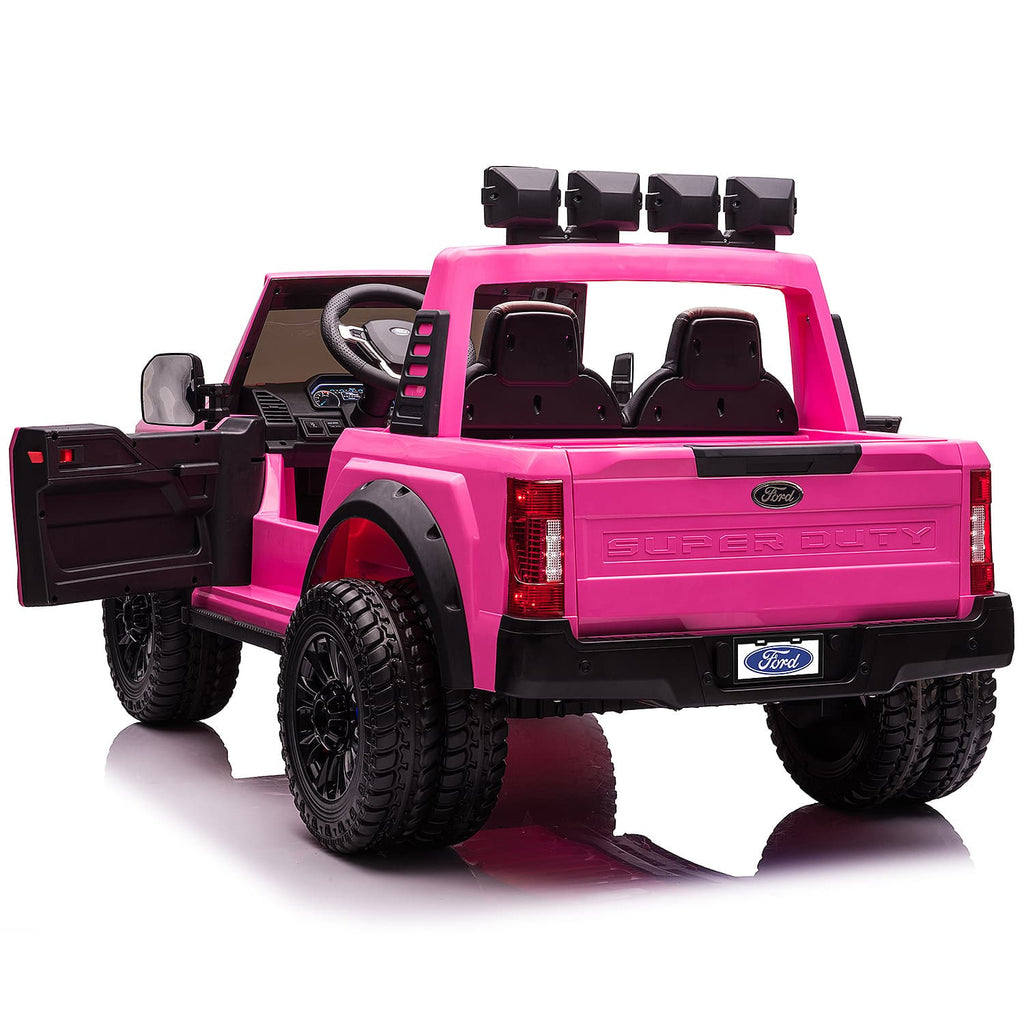 Ford F450 Custom Edition 24V Kids Ride-On Car Truck with R/C Parental Remote | Pink