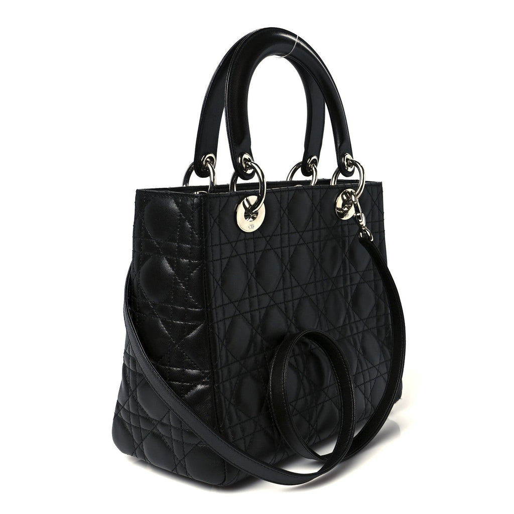 Lambskin Cannage Medium Lady Dior Black