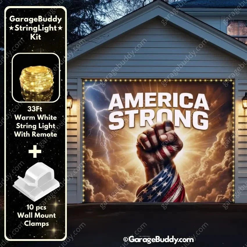 America Strong | Patriotic Garage Door Cover