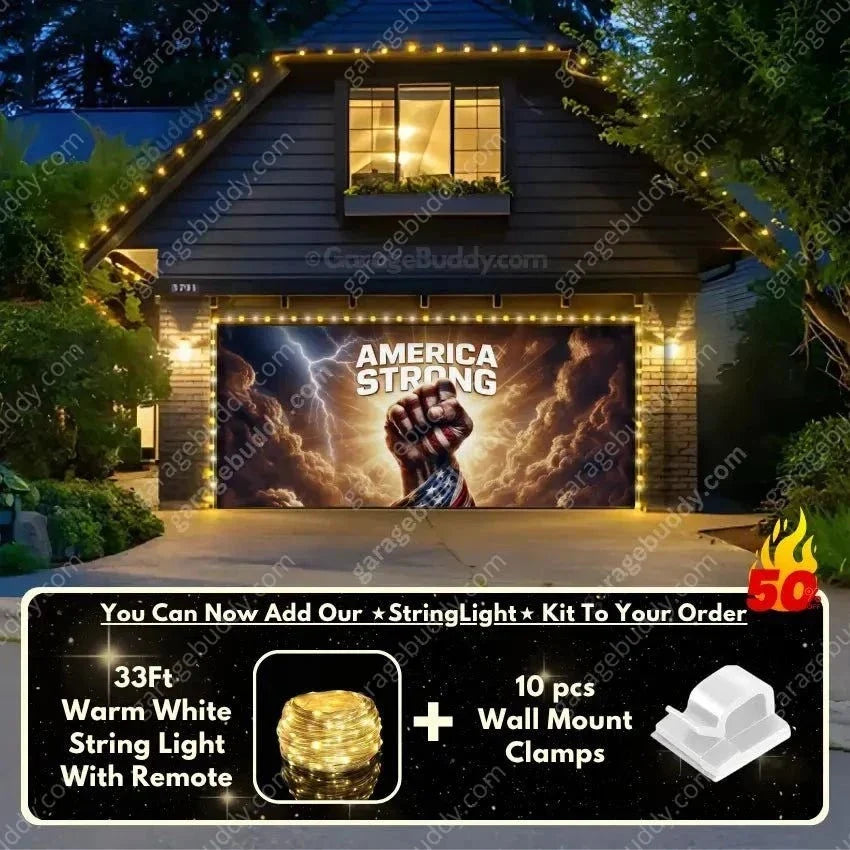 America Strong | Patriotic Garage Door Cover