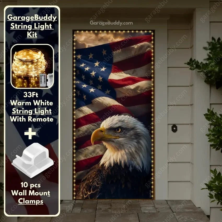 American Bald Eagle & US Flag | Patriotic Front Door Cover