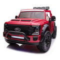Ford F450 Custom Edition 24V Kids Ride-On Car Truck with R/C Parental Remote | Cherry Red
