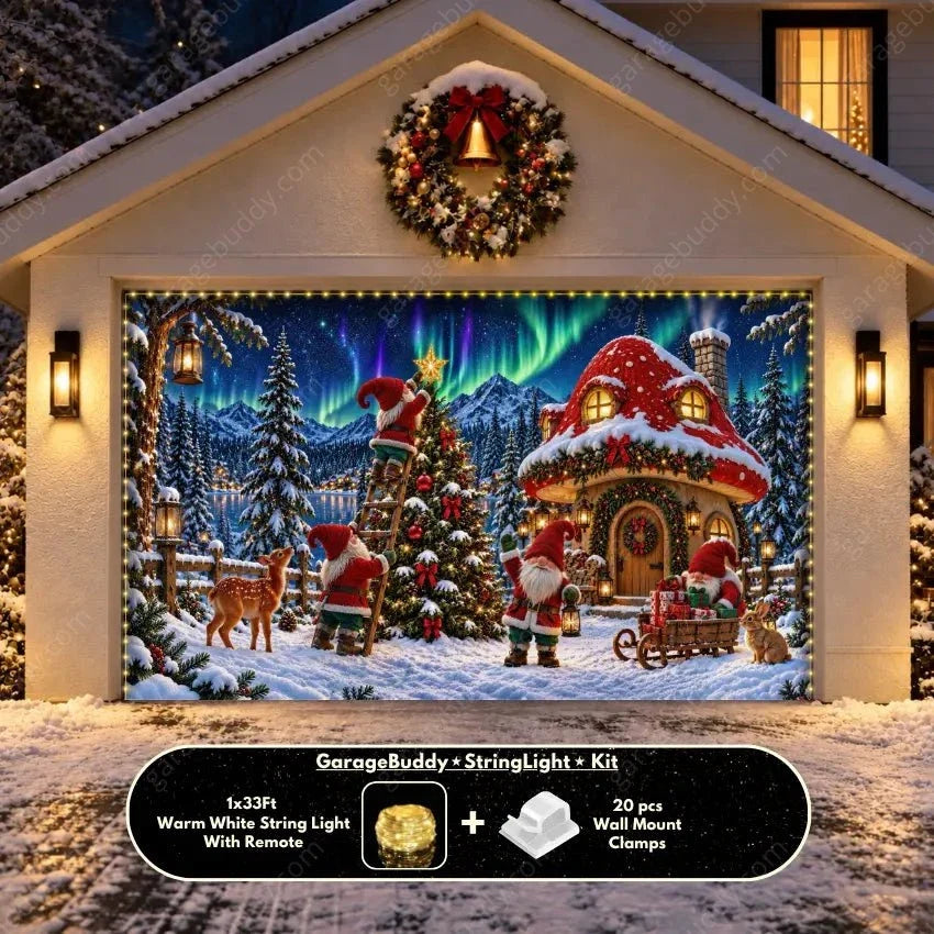 Gnome Wonderland | Christmas Garage Door Cover