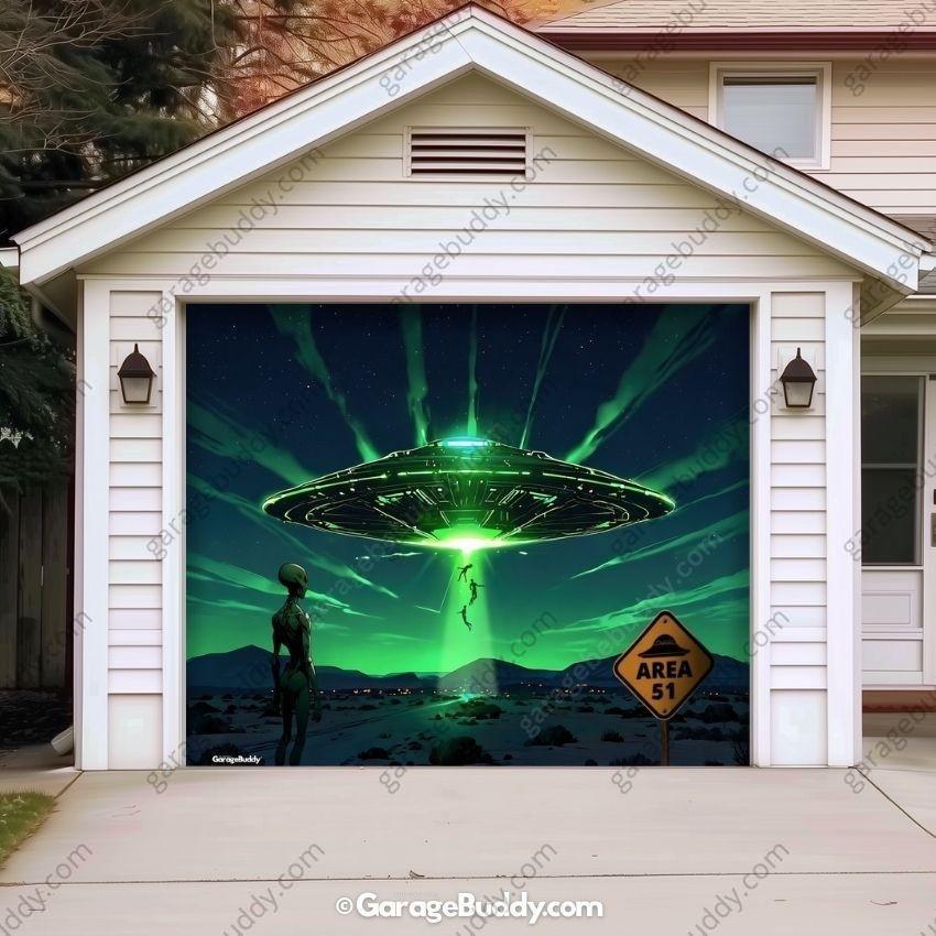 Alien Abduction | Halloween Garage Door Cover