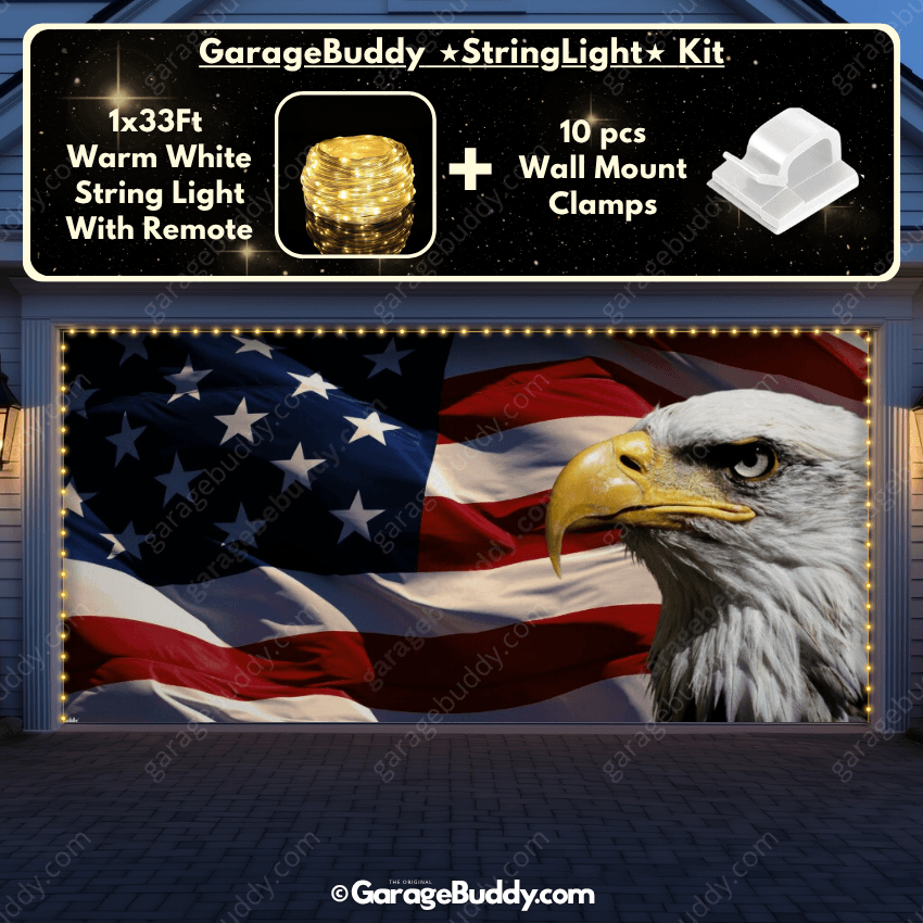 American Bald Eagle & US Flag | Patriotic Garage Door Cover