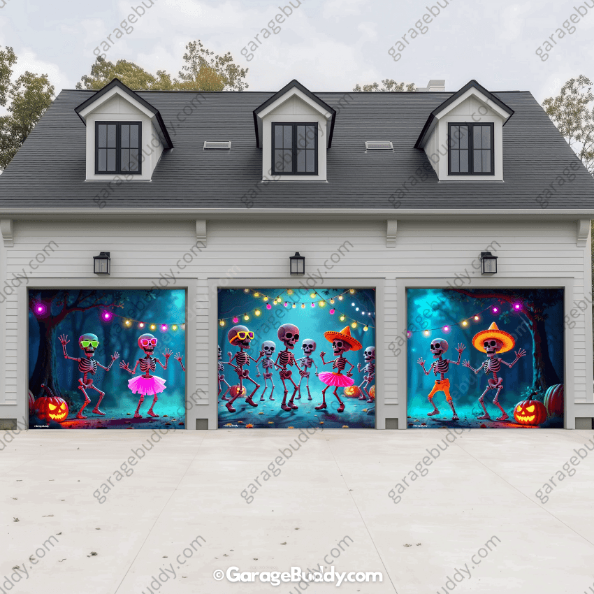 Boogie Bones (Glow) | Halloween Garage Door Cover