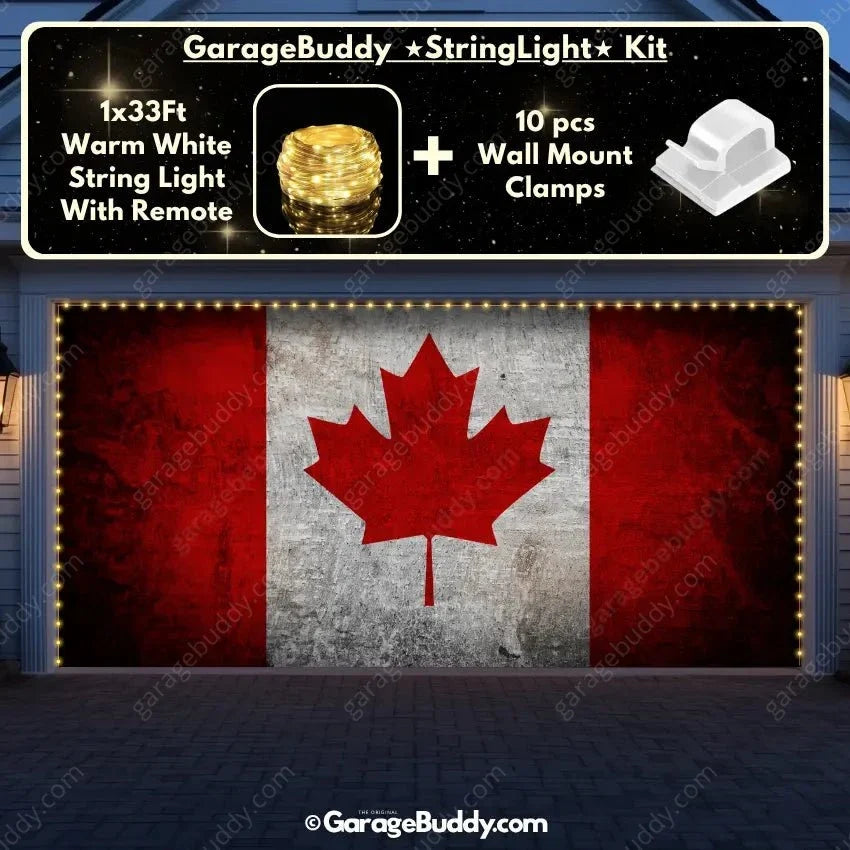 Canada Flag (Rustic) | Patriotic Garage Door Cover
