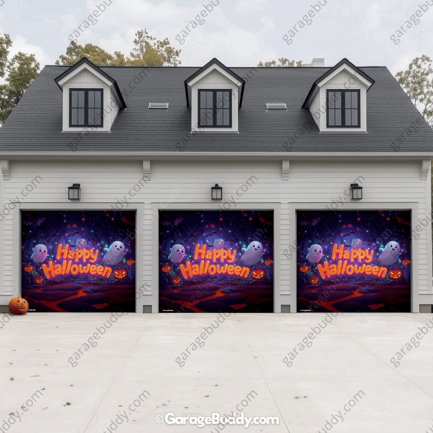 Ghost Party | Halloween Garage Door Cover