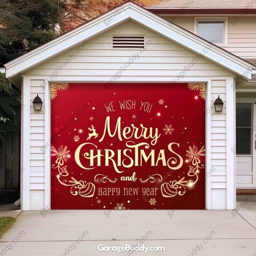 Merry Christmas B | Christmas Garage Door Cover