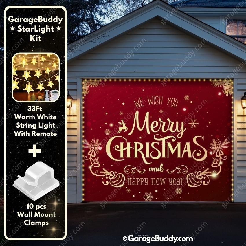 Merry Christmas B | Christmas Garage Door Cover