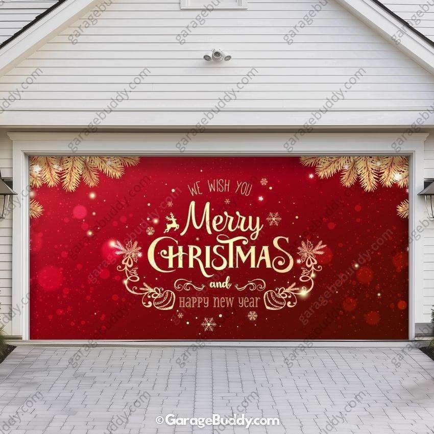 Merry Christmas B | Christmas Garage Door Cover