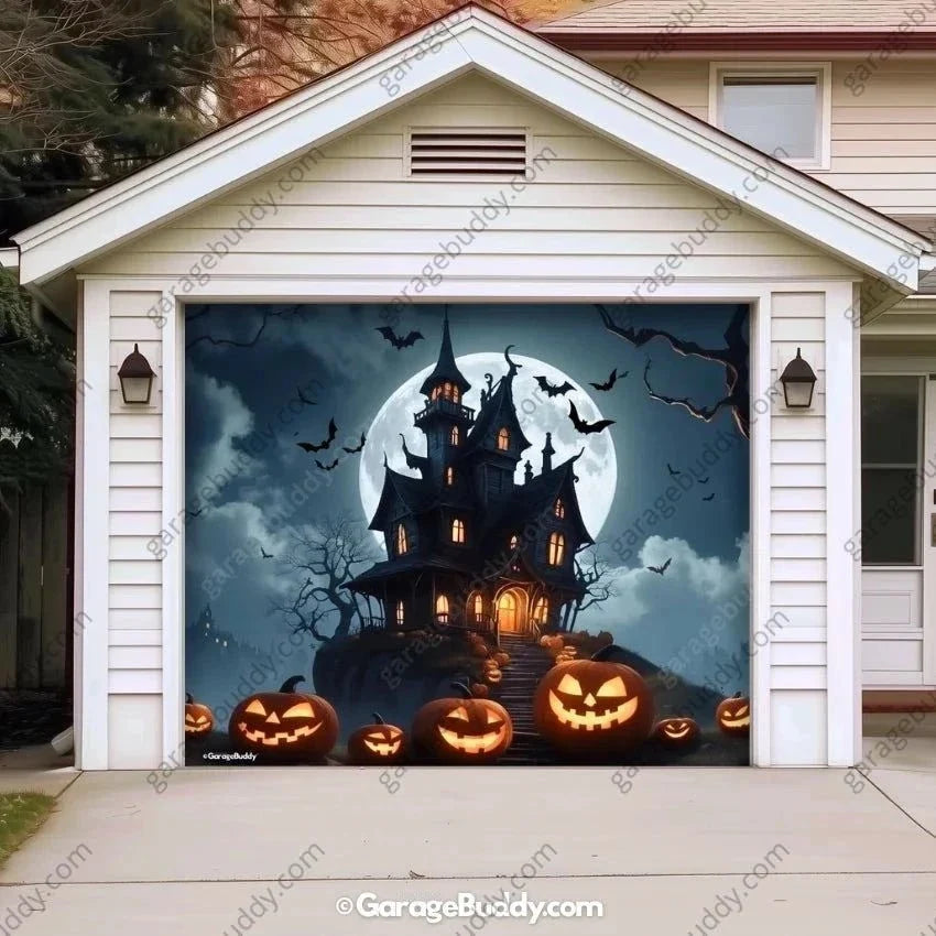 Haunted House | Halloween Garage Door Cover