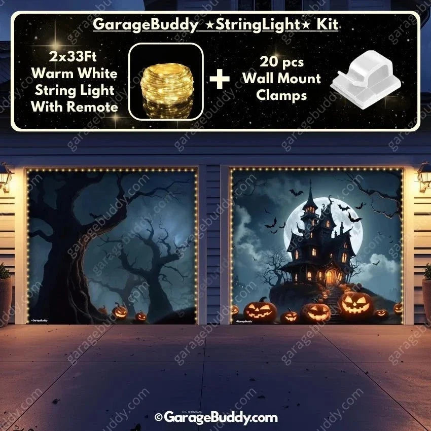 Haunted House (Glow) | Halloween Garage Door Cover