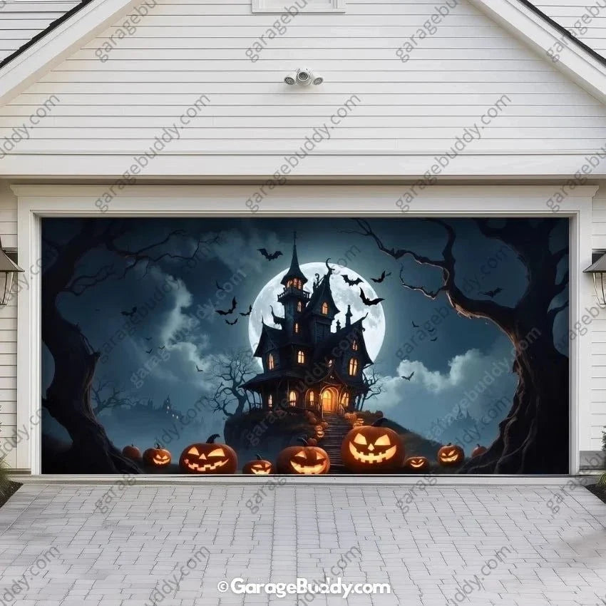 Haunted House | Halloween Garage Door Cover
