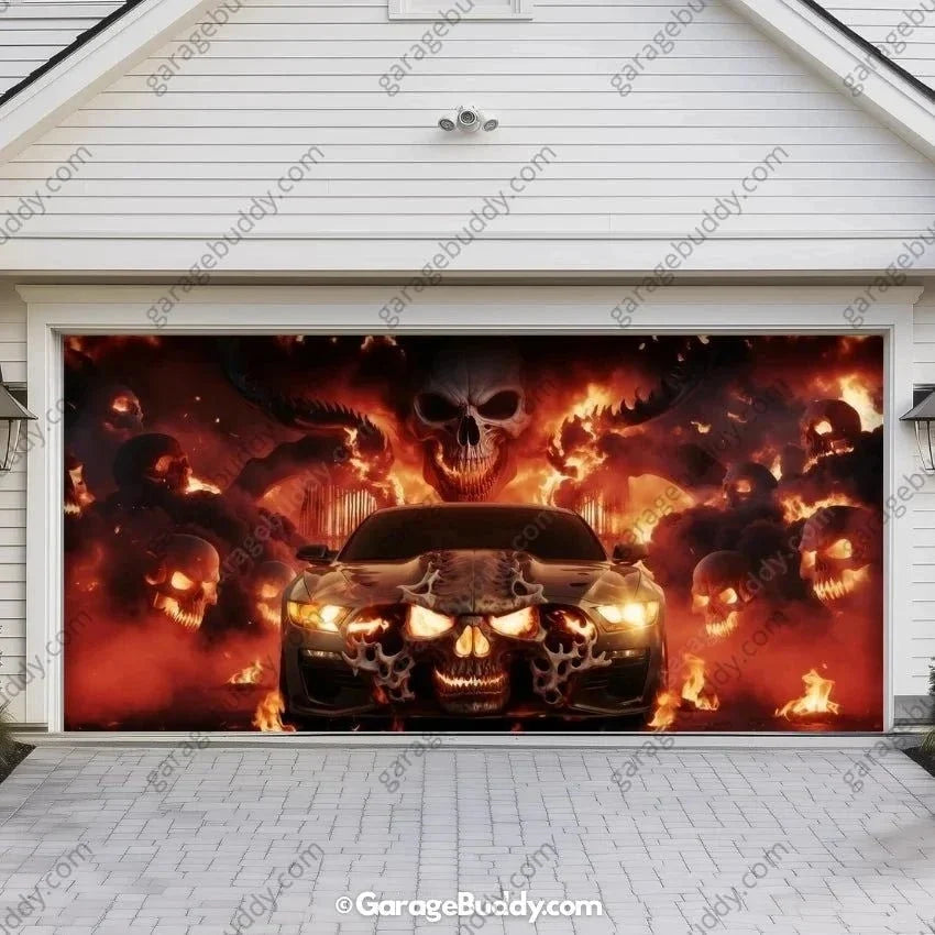Hell Ride | Halloween Garage Door Cover