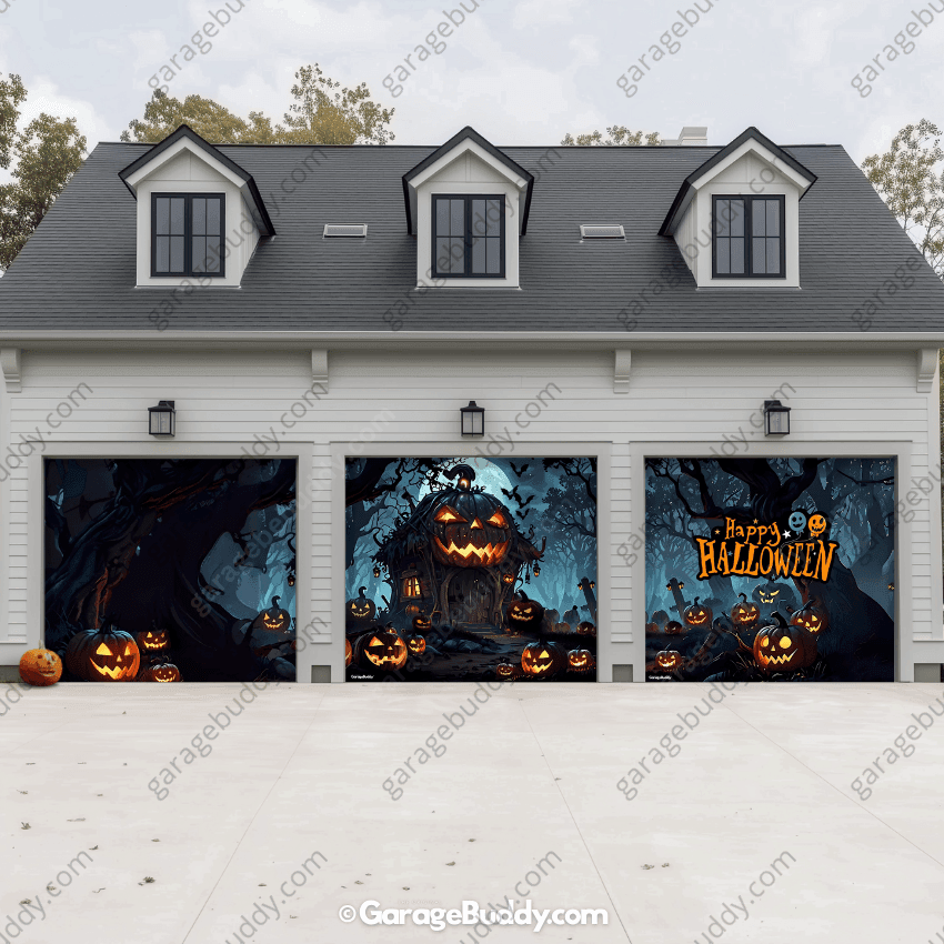 Pumpkin House | Halloween Garage Door Cover