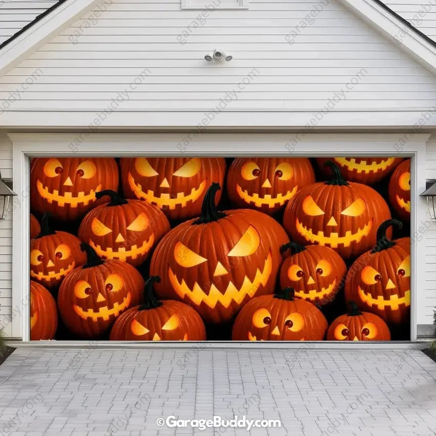 Pumpkin Parade (Glow)  | Halloween Garage Door Cover