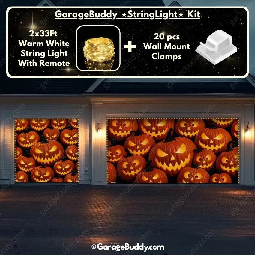 Pumpkin Parade (Glow)  | Halloween Garage Door Cover