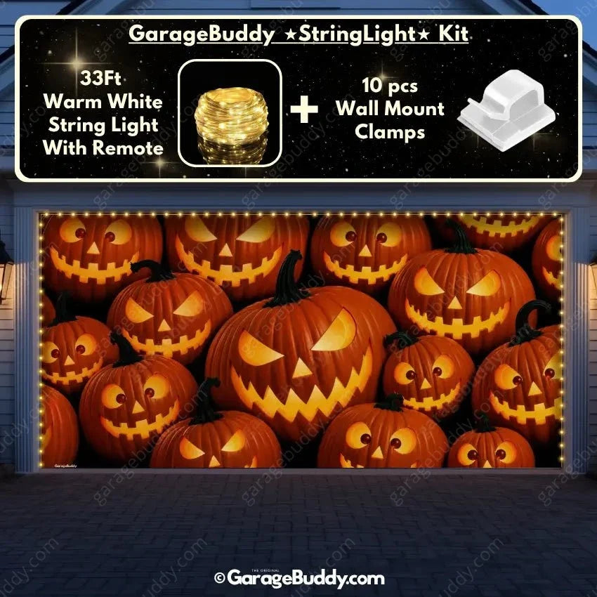 Pumpkin Parade (Glow)  | Halloween Garage Door Cover