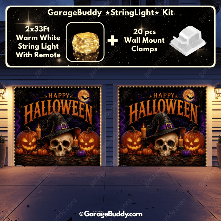 Wicked Halloween | Skull & Pumpkin Halloween Garage Door Cover