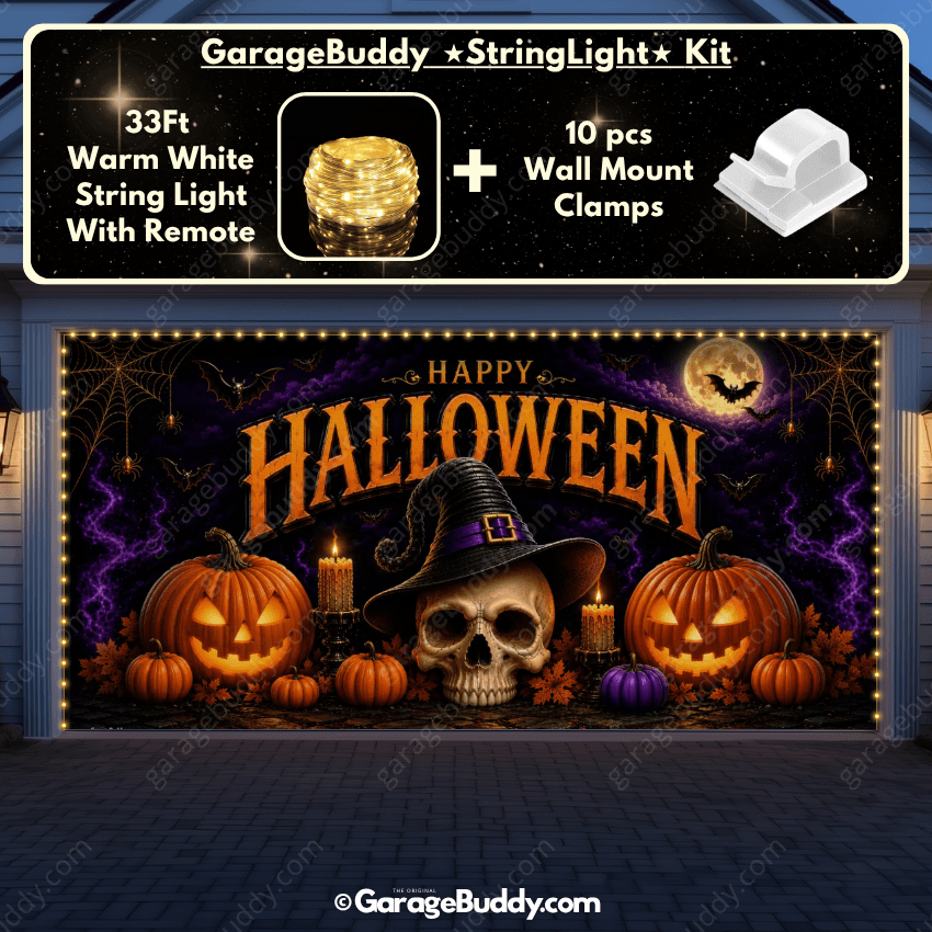 Wicked Halloween | Skull & Pumpkin Halloween Garage Door Cover