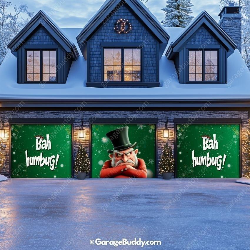 Bah Humbug | Christmas Garage Door Cover