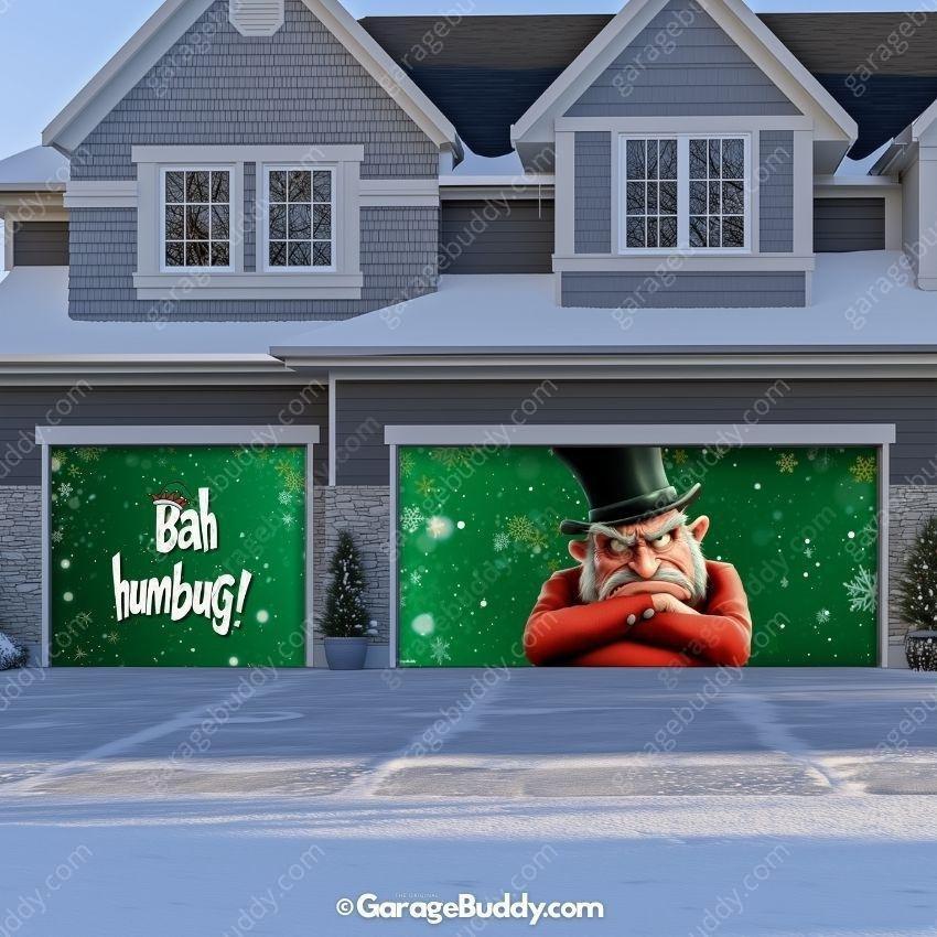 Bah Humbug | Christmas Garage Door Cover