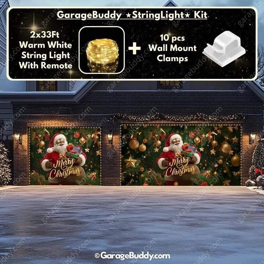 Black Santa | Christmas Garage Door Cover