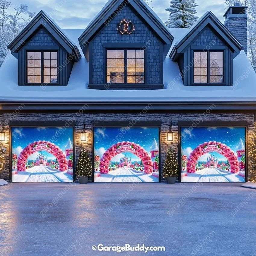 Candy World | Christmas Garage Door Cover