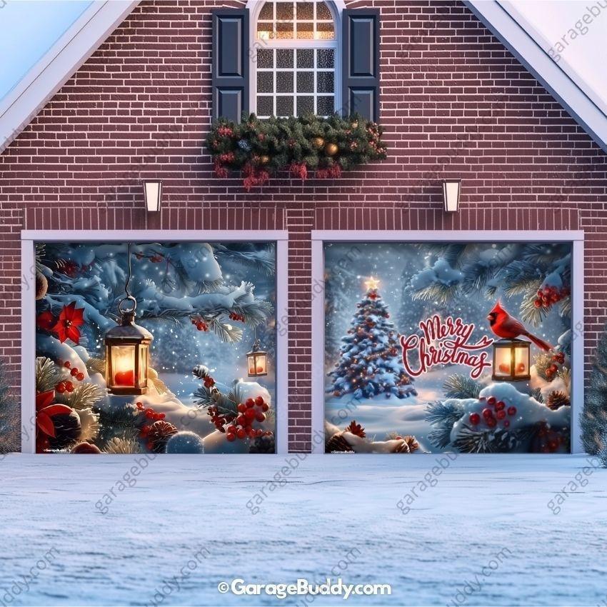 Cardinal's Christmas | Christmas Garage Door Cover