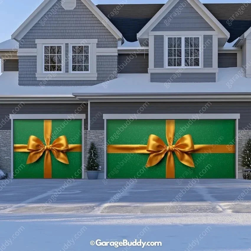 Gift Wrap (Green) | Christmas Garage Door Cover