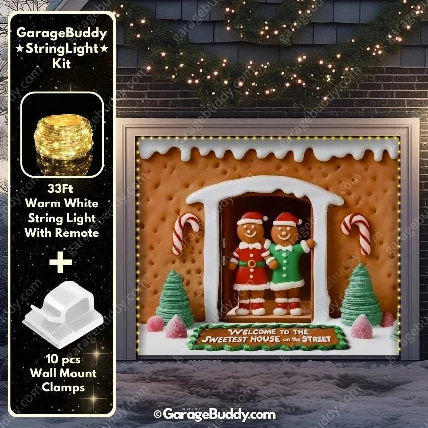 Gingerbread Family | Christmas Garage Door Cover