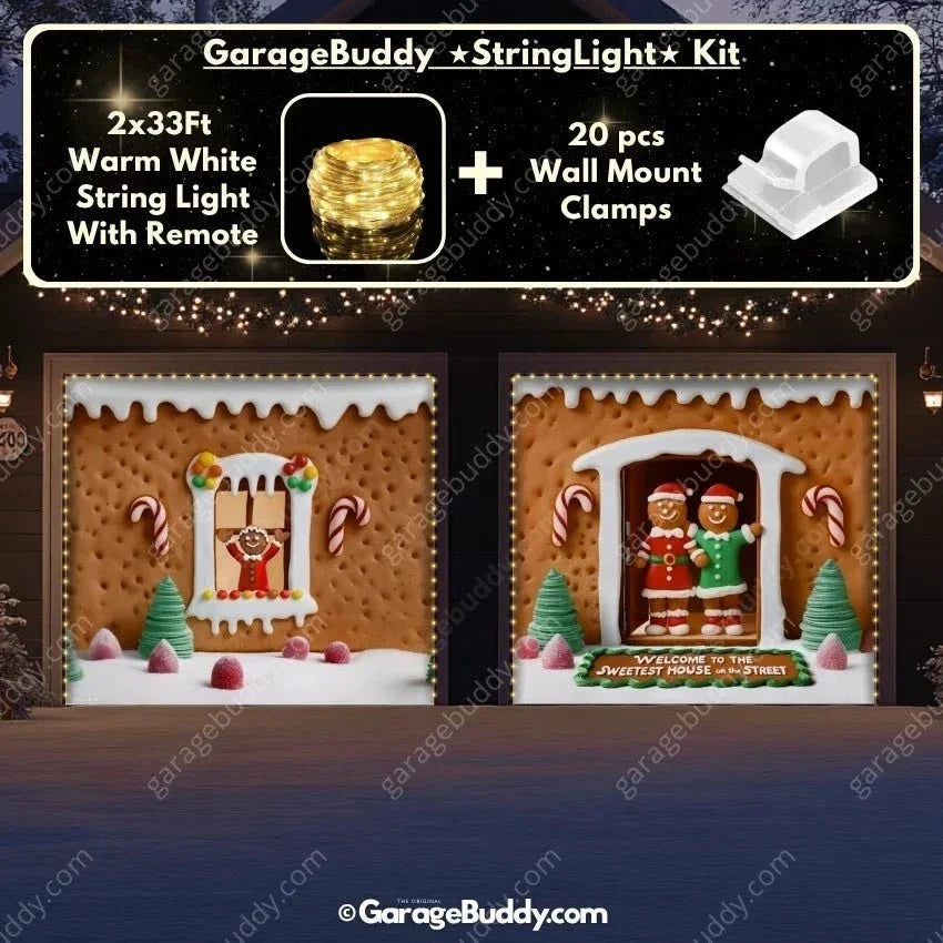 Gingerbread Family | Christmas Garage Door Cover