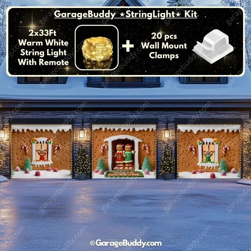 Gingerbread Family | Christmas Garage Door Cover