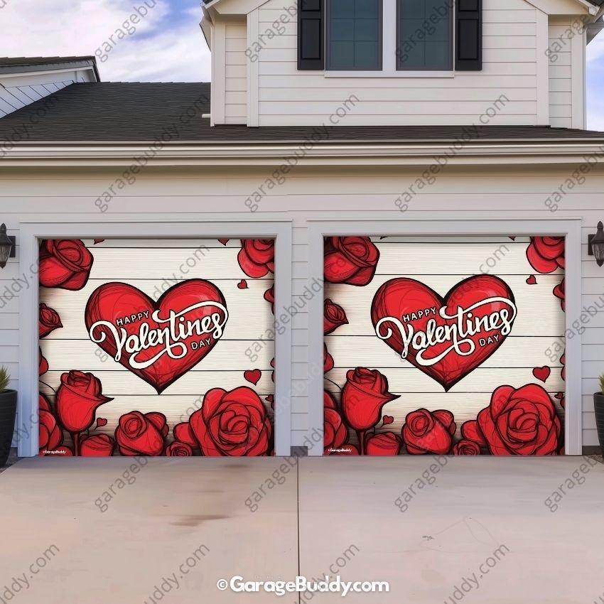 Valentine's Day (Roses) | Festive Garage Door Cover