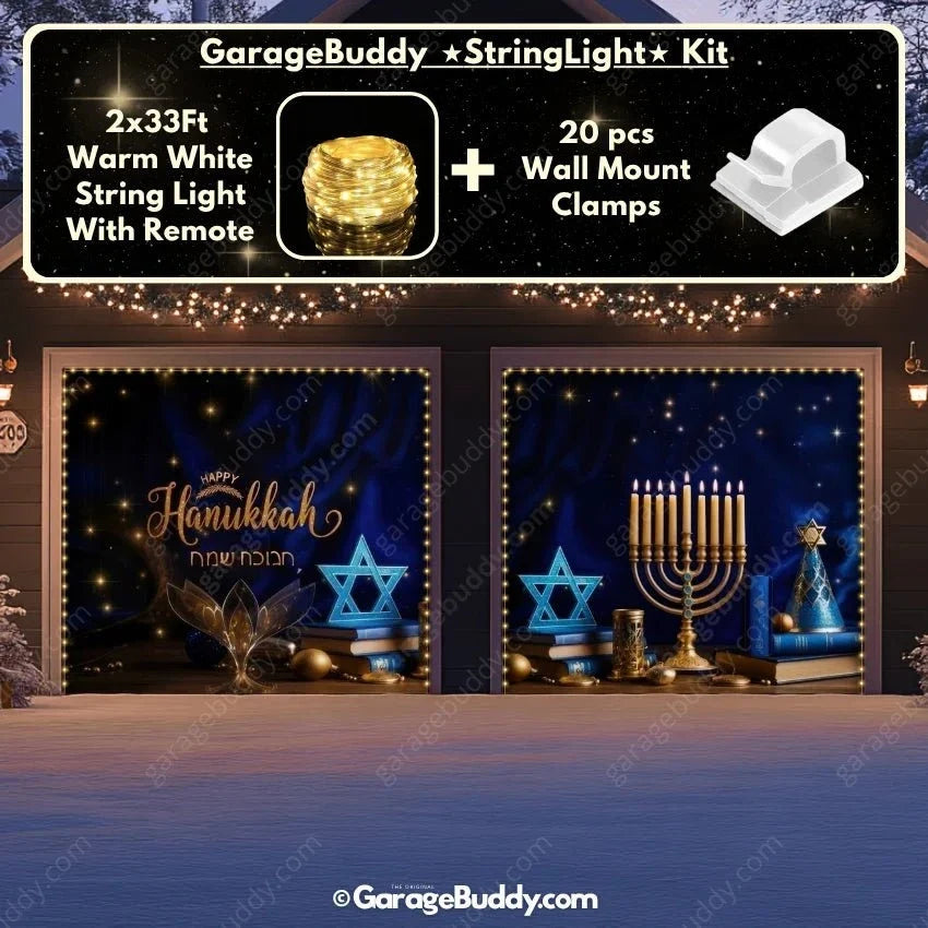 Happy Hanukkah (B) Festive Garage Door Cover