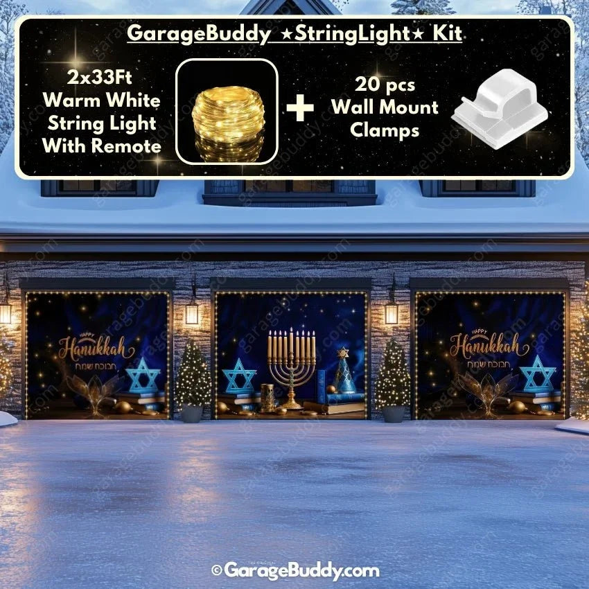 Happy Hanukkah (B) Festive Garage Door Cover