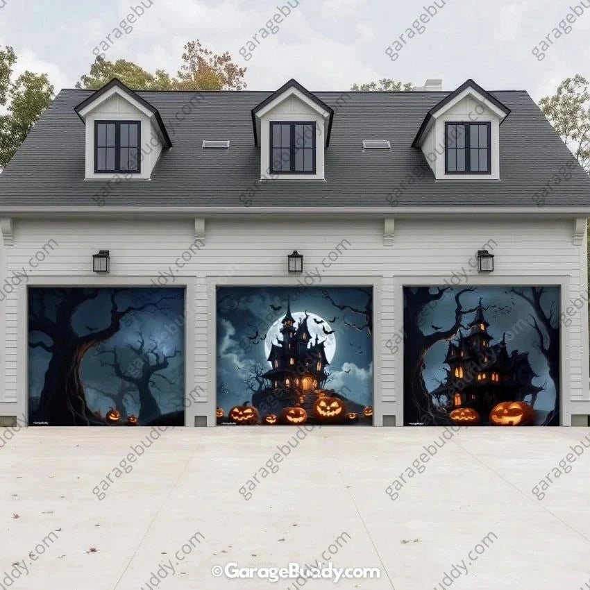 Haunted House | Halloween Garage Door Cover