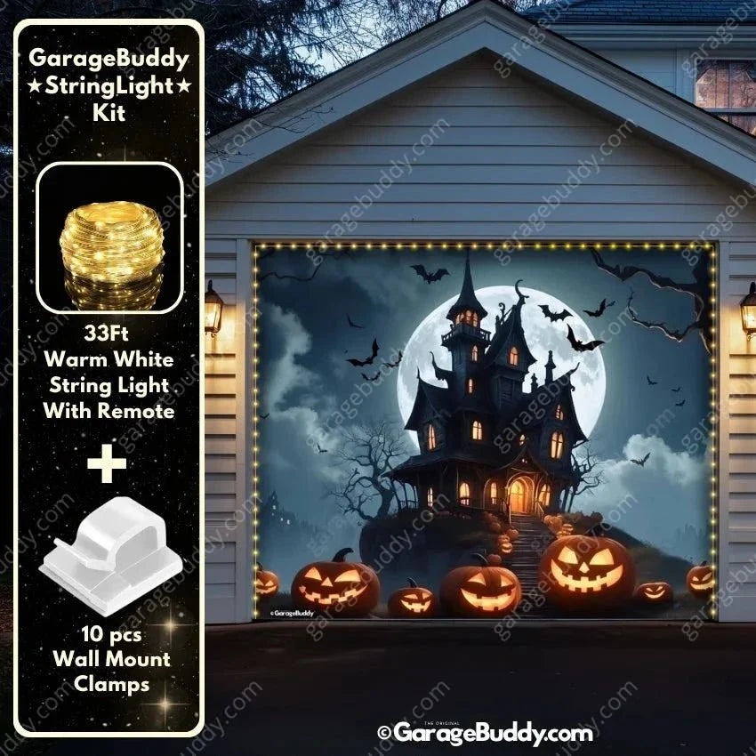 Haunted House (Glow) | Halloween Garage Door Cover
