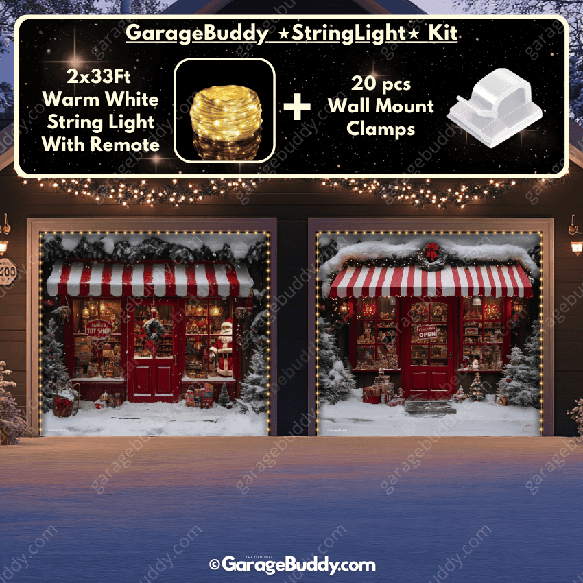 Santa's Toy Shop | Christmas Garage Door Cover