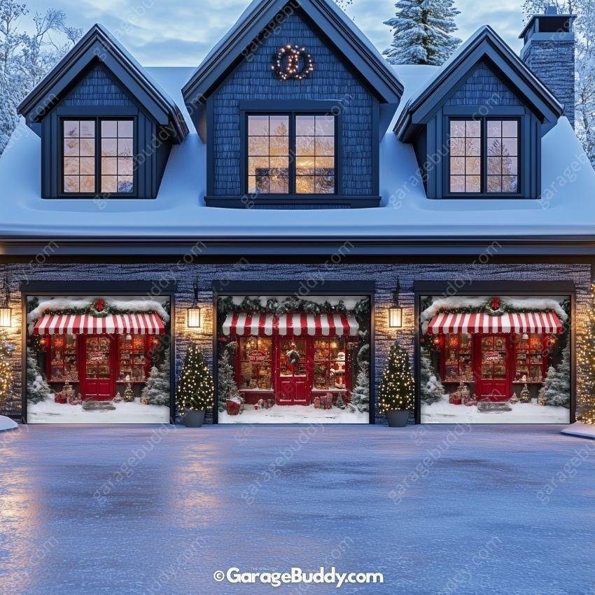 Santa's Toy Shop | Christmas Garage Door Cover