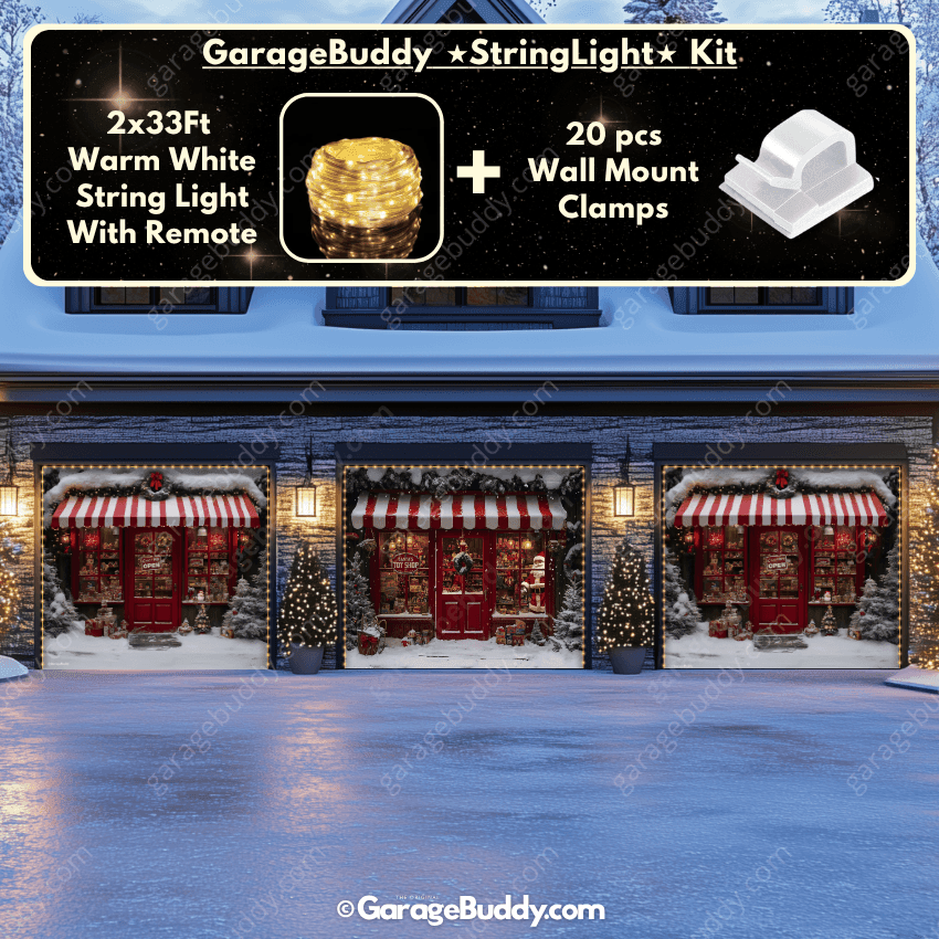 Santa's Toy Shop | Christmas Garage Door Cover