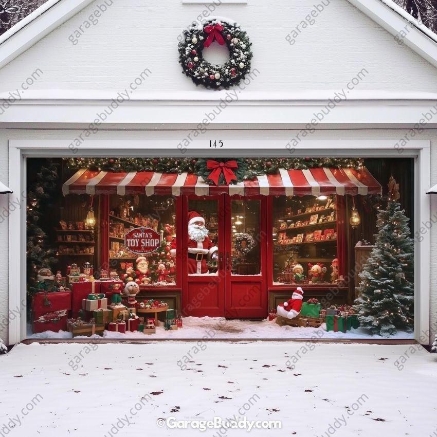 Santa's Toy Shop | Christmas Garage Door Cover