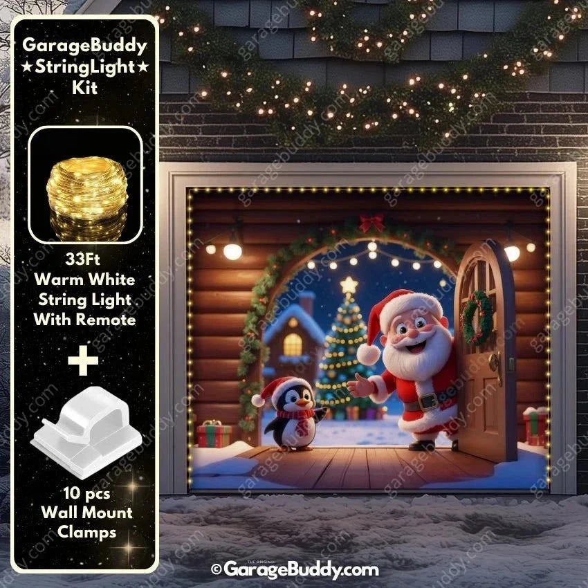 Santa's Cabin | Christmas Garage Door Cover