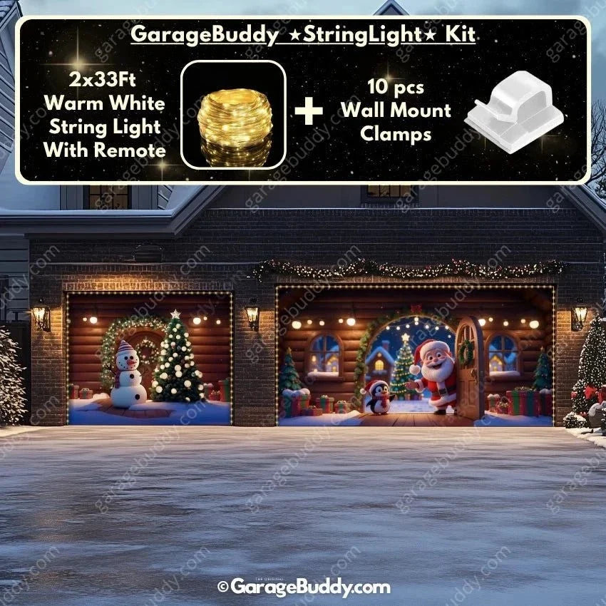 Santa's Cabin | Christmas Garage Door Cover