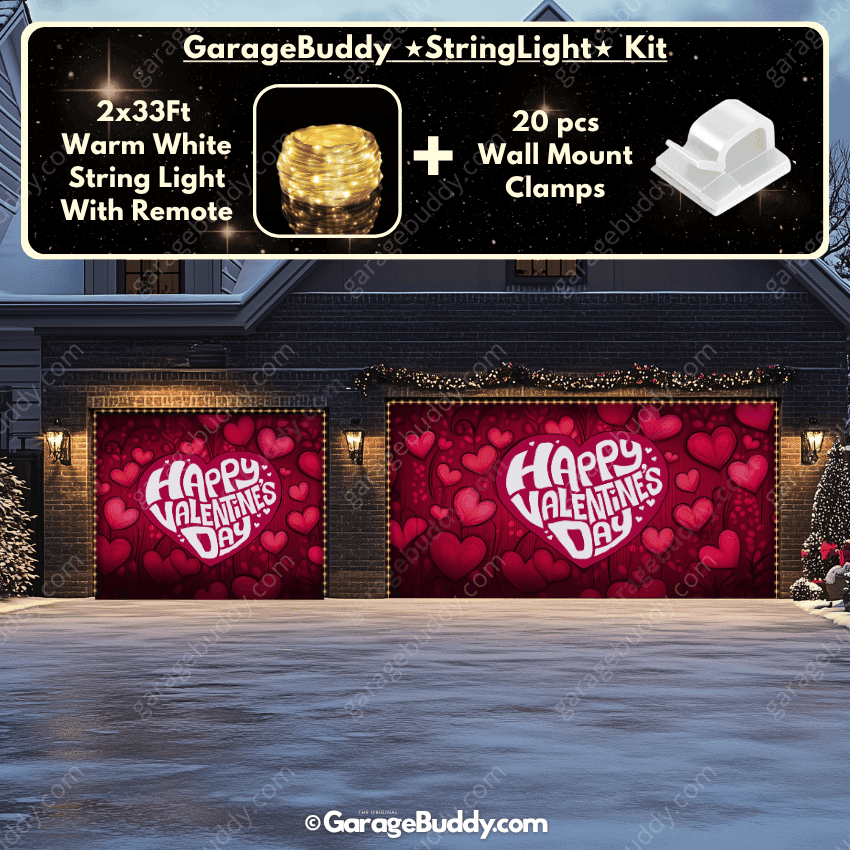 Valentine's Day (Hearts) | Festive Garage Door Cover